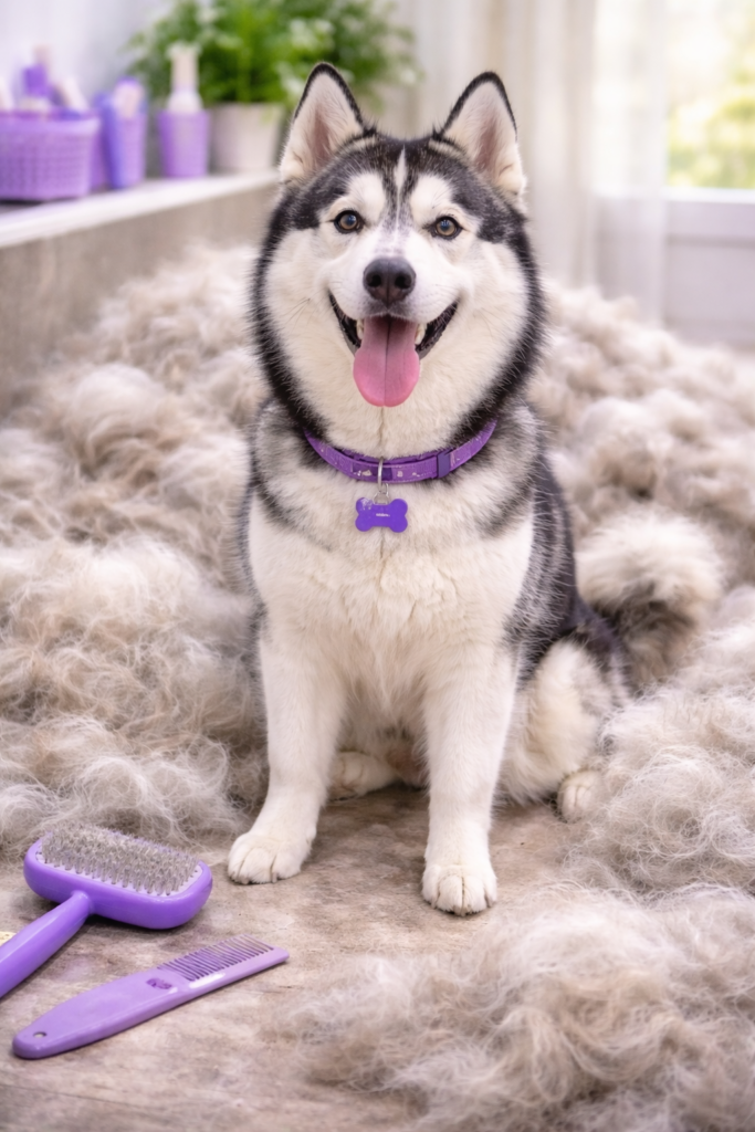 husky tirando mucho pelo